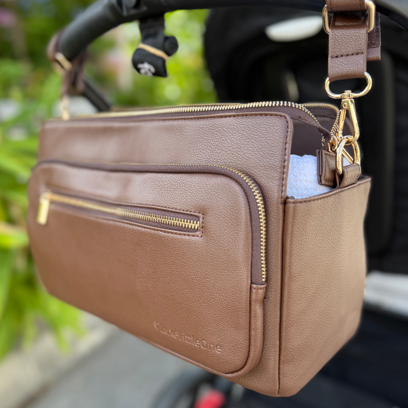 LuxeLittleOne™ Vegan Leather Pram Caddy