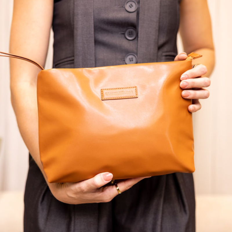LuxeLittleOne™ Vegan Leather Nappy Clutch