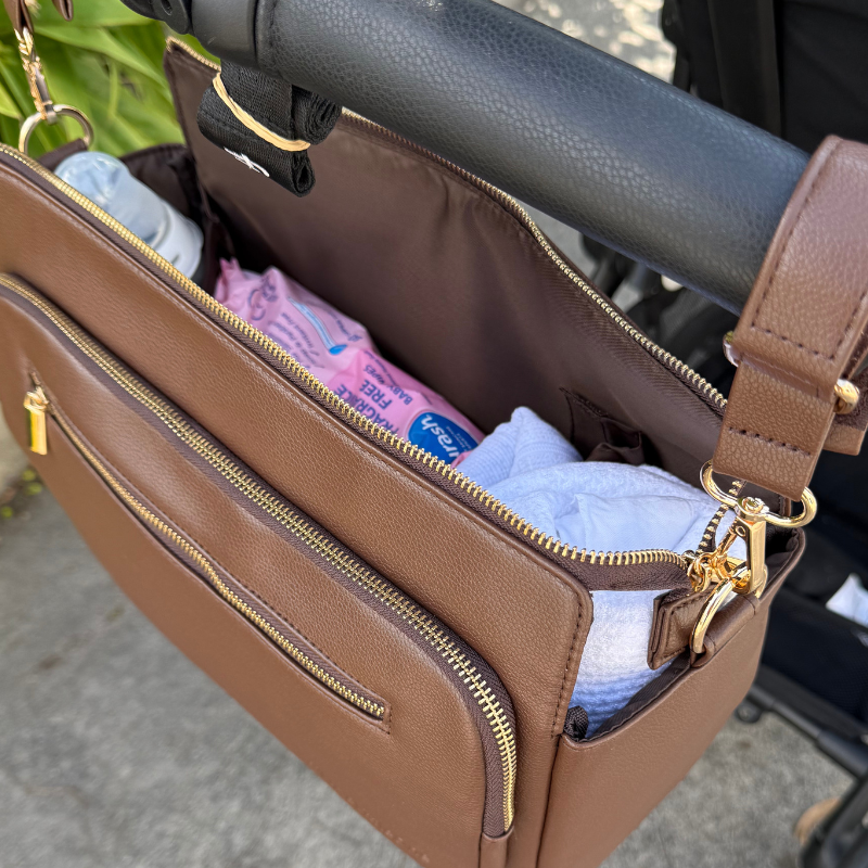 LuxeLittleOne™ Vegan Leather Pram Caddy